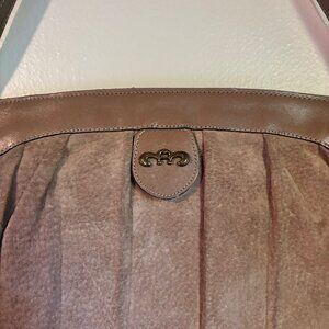 Vintage Etienne Aigner Taupe Suede and Leather Handbag